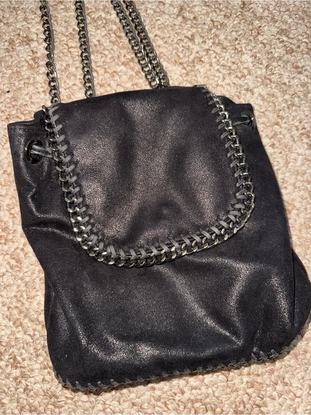 Stella McCartney Black Chain-Trim Shoulder Bag FLAWS - Picture 2 of 8